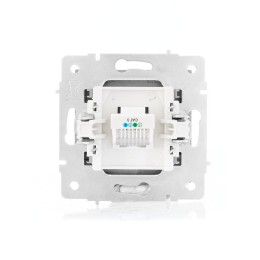 Розетка телефонная СП Vesna евро стандарт механизм платина LEZARD 742-3588-137