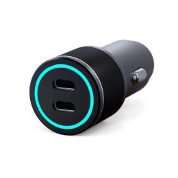 Устройство зарядное автомобильное c двумя портами (USB-C + USB-С) c LED-подсветкой 75Вт Rexant 18-22