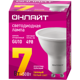Лампа 61 894 OLL-PAR16-7-230-3K-GU10 7Вт ОНЛАЙТ 61894