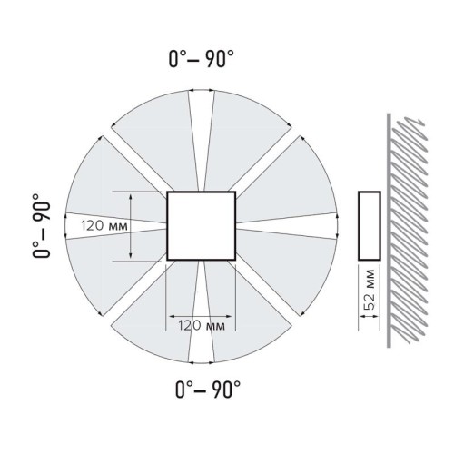 Светильник светодиодный PWL-120120/0-90D 4х2Вт 4000К BL IP65 архитектурный ландшафтный Pro JazzWay 5
