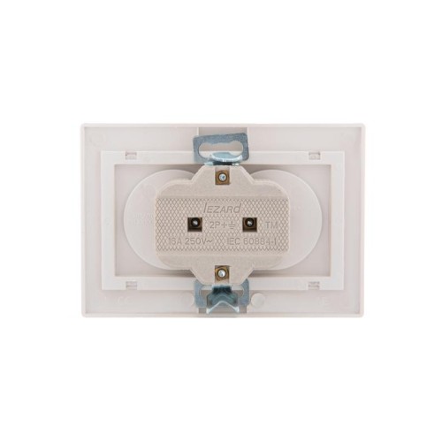 Розетка 2-м СП Mira 16А IP20 без заземл. со вставкой керамика свет. корич./жемчуж./бел. перламутр. L