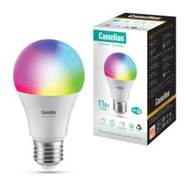 Лампа светодиодная эл. Smart Home LSH11/A60/RGBСW/Е27/WIFI 11Вт Е27 RGB+DIM+CW 220В WiFi Camelion 14