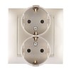 Розетка 2-м СП Simon15 с заземл. шампань Simon 1590459-034