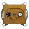 Розетка телевизионная проходная TV/SAT 1-м СП Glossa 4дБ механизм дерево дуб SchE GSL000598
