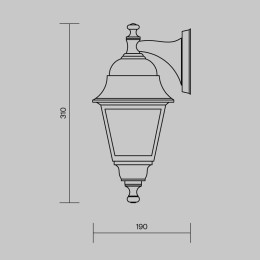 Светильник Abbey Road 1х60Вт E27 IP44 бра настен. Maytoni O003WL-01B