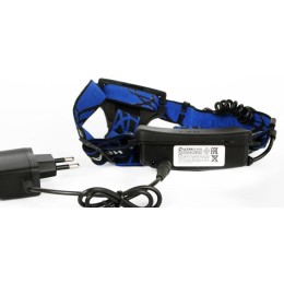 Фонарь аккумуляторный налобный E150 CREE 3Вт фокус 3 режима 220В пластик. черн. (бокс) Ultraflash 12