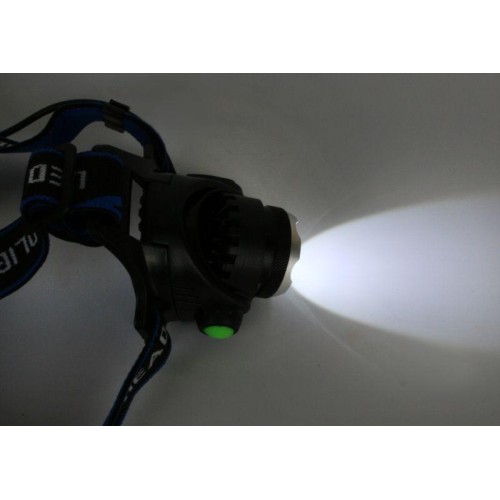 Фонарь аккумуляторный налобный E150 CREE 3Вт фокус 3 режима 220В пластик. черн. (бокс) Ultraflash 12