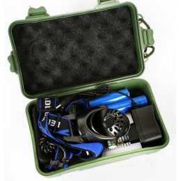 Фонарь аккумуляторный налобный E150 CREE 3Вт фокус 3 режима 220В пластик. черн. (бокс) Ultraflash 12