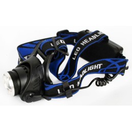 Фонарь аккумуляторный налобный E150 CREE 3Вт фокус 3 режима 220В пластик. черн. (бокс) Ultraflash 12