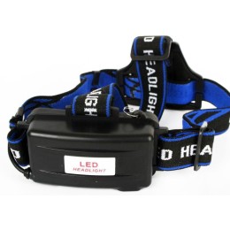 Фонарь аккумуляторный налобный E150 CREE 3Вт фокус 3 режима 220В пластик. черн. (бокс) Ultraflash 12