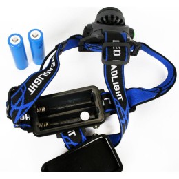 Фонарь аккумуляторный налобный E150 CREE 3Вт фокус 3 режима 220В пластик. черн. (бокс) Ultraflash 12