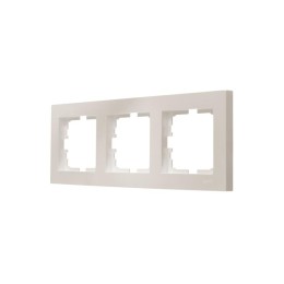 Рамка 3-местн. горизонт. VESNA жемчуж./бел. перламутр LEZARD 742-3000-148