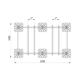 Конструкция опорная для установки оборудования TECHNORAPTOR FOOT 2000х1200 HD КМ TR0246