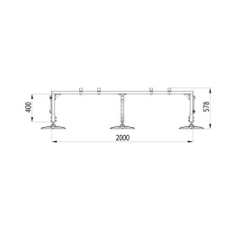 Конструкция опорная для установки оборудования TECHNORAPTOR FOOT 2000х1200 HD КМ TR0246