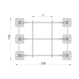 Конструкция опорная для установки оборудования TECHNORAPTOR FOOT 2000х1500 тип 1 HD КМ TR0247
