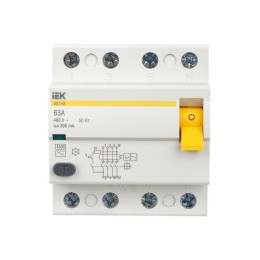 Выключатель дифференциального тока (УЗО) 4п 63А 300мА тип AC ВД1-63 KARAT IEK MDV10-4-063-300