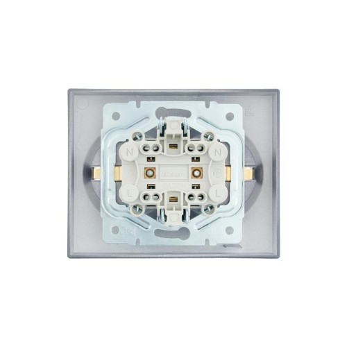 Розетка 2-м СП VESNA с заземл. ПБТ графит LEZARD 742-3400-127B