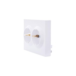 Розетка 2-м СП VESNA с заземл. со шторками ПБТ бел. LEZARD 742-0200-178B