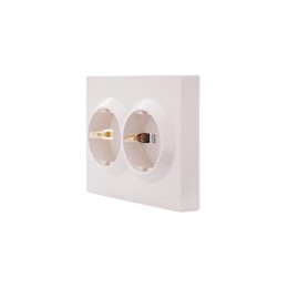 Розетка 2-м СП VESNA с заземл. со шторками ПБТ кремов. LEZARD 742-0300-178B