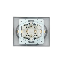 Розетка 2-м СП VESNA с заземл. со шторками ПБТ платина LEZARD 742-3500-178B