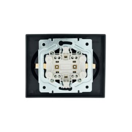 Розетка 2-м СП VESNA с заземл. со шторками ПБТ черн. бархат LEZARD 742-4200-178B