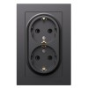Розетка двойная AtlasDesign с заземл. со шторками 16А в сборе базальт SE ATN001426