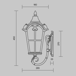 Светильник Albion 1х60Вт E27 IP44 бра настен. Maytoni O413WL-01BZ1
