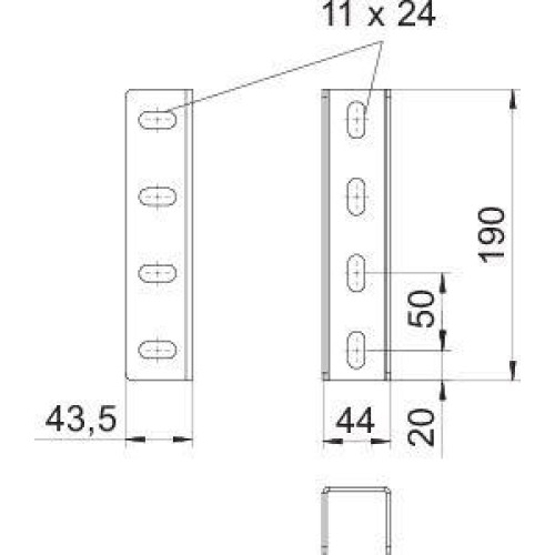 Комплект соединительный для профиля US 5 гор. цинк VUS 5 FT OBO 6018505
