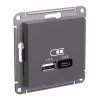 Розетка USB AtlasDesign тип A+C 5В/2.4А 2х5В/1.2А механизм базальт SE ATN001439