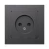 Розетка AtlasDesign без заземл. 16А в сборе базальт SE ATN001440
