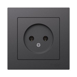 Розетка AtlasDesign без заземл. 16А в сборе базальт SE ATN001440