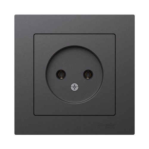 Розетка AtlasDesign без заземл. 16А в сборе базальт SE ATN001440