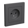 Розетка AtlasDesign без заземл. 16А в сборе базальт SE ATN001440