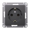 Розетка AtlasDesign 16А с заземл. механизм базальт SE ATN001443