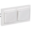 Розетка с крышкой Brite 16А IP44 РСбш10-3-44-БрБ механизм бел. в сб 2шт IEK BR-R16-16-44-2-K01-F-PRO