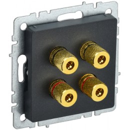 IEK BRITE BASE Черный Аудиорозетка 4-мест. РА10-БрЧ