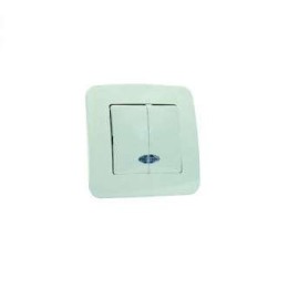 Выключатель 2-кл. СП Lillium N 10А IP20 с подсветкой крем. Makel 55223