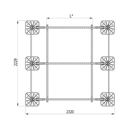 Конструкция опорная для установки оборудования TECHNORAPTOR FOOT 2000х2000 HD КМ TR0249