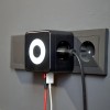 Двойник электрический Куб 16А с/з+2хUSB-A 2.4А+USB Type-C 3А с ночной подсветкой черн. Rexant 11-125