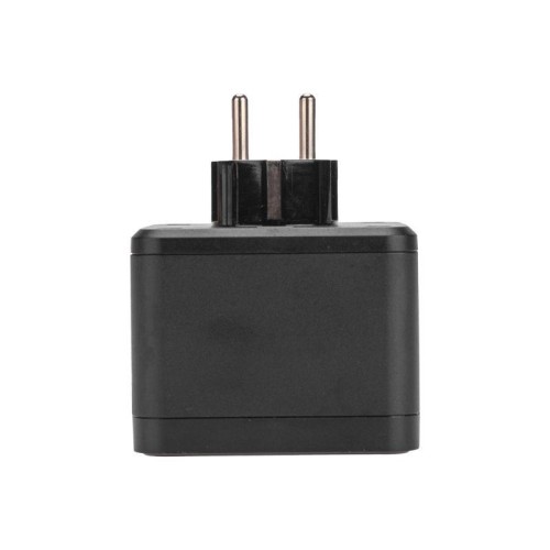 Двойник электрический Куб 16А с/з+2хUSB-A 2.4А+USB Type-C 3А с ночной подсветкой черн. Rexant 11-125