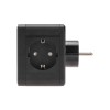 Двойник электрический Куб 16А с/з+2хUSB-A 2.4А+USB Type-C 3А с ночной подсветкой черн. Rexant 11-125