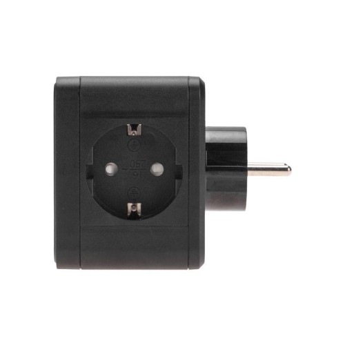 Двойник электрический Куб 16А с/з+2хUSB-A 2.4А+USB Type-C 3А с ночной подсветкой черн. Rexant 11-125