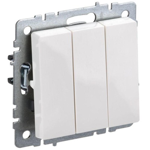 Выключатель 3-кл. Brite 10А ВС10-3-0-БрБ механизм бел. IEK BR-V30-0-10-K01-PRO