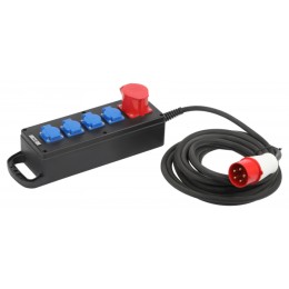 ЭРА Удлинитель силовой ЭРА IND380-U-5e-5x2,5-20m-IP44 380В на каучуковой колодке 5 розеток 1xCEE 5P/
