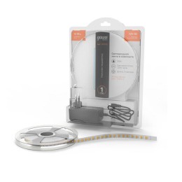 Лента светодиодная Basic 2835/120-SMD 12Вт 3000К тепл. бел. IP65 1200лм/м 12В 8мм драйвер (уп.5м) GA