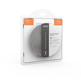 Лента светодиодная Basic 5050/60-SMD 8Вт/м 3000К тепл. бел. IP20 900лм/м 12В 10мм (уп.3м) GAUSS BT02