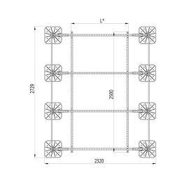 Конструкция опорная для установки оборудования TECHNORAPTOR FOOT 2000х2500 HD КМ TR0250