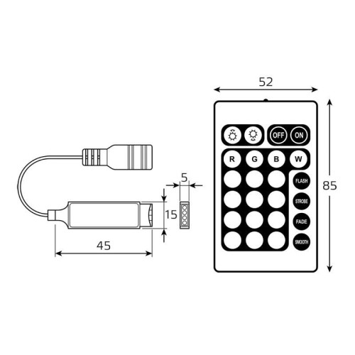 Контроллер для светодиодной RGB ленты Basic 72Вт 12В IP20 GAUSS BT610