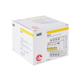 Выключатель автоматический дифференциального тока 4п C 6А 10мА тип AC 4.5кА АД-14 KARAT IEK MAD10-4-