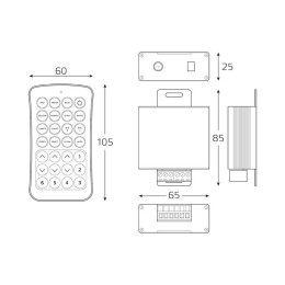 Контроллер для светодиодной RGB ленты Basic 240Вт 12В IP20 GAUSS BT621